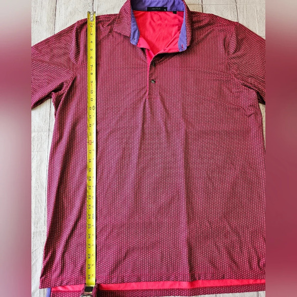 Greyson Men's Size XL Diamond Print Polo Shirt Golf Shirt Performance Short Slev - Picture 4 of 9